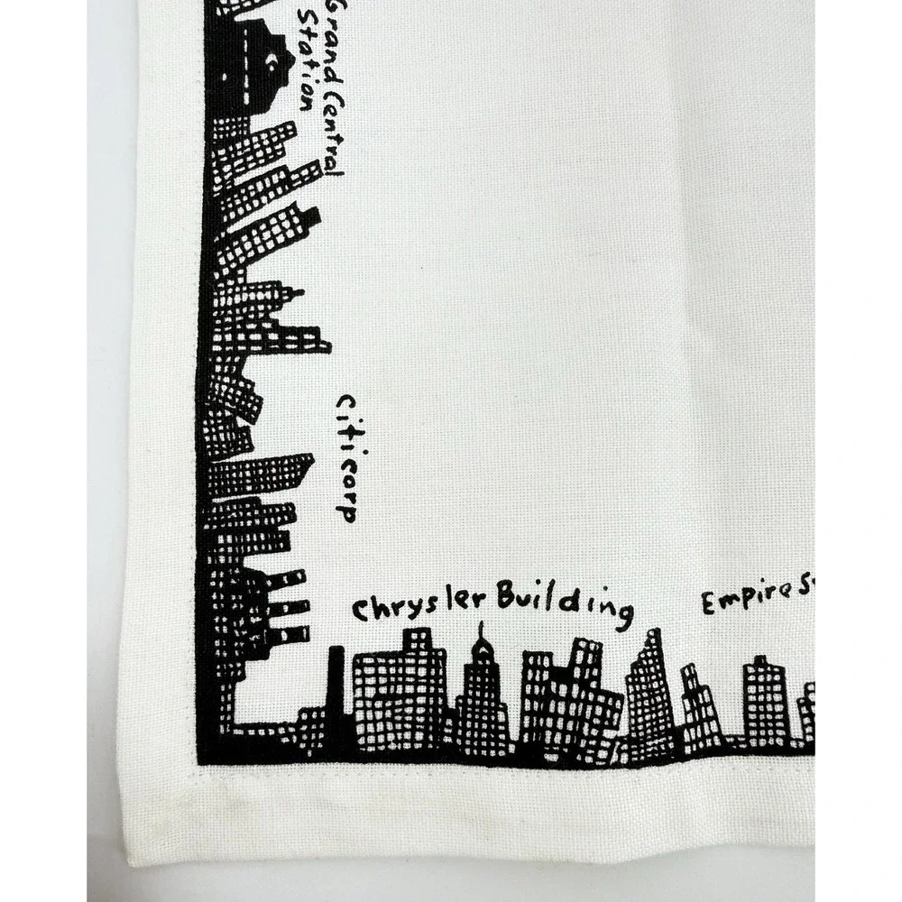 New York Skyline Napkins Fishs Eddy Cotton Twin Towers Retired Square 19